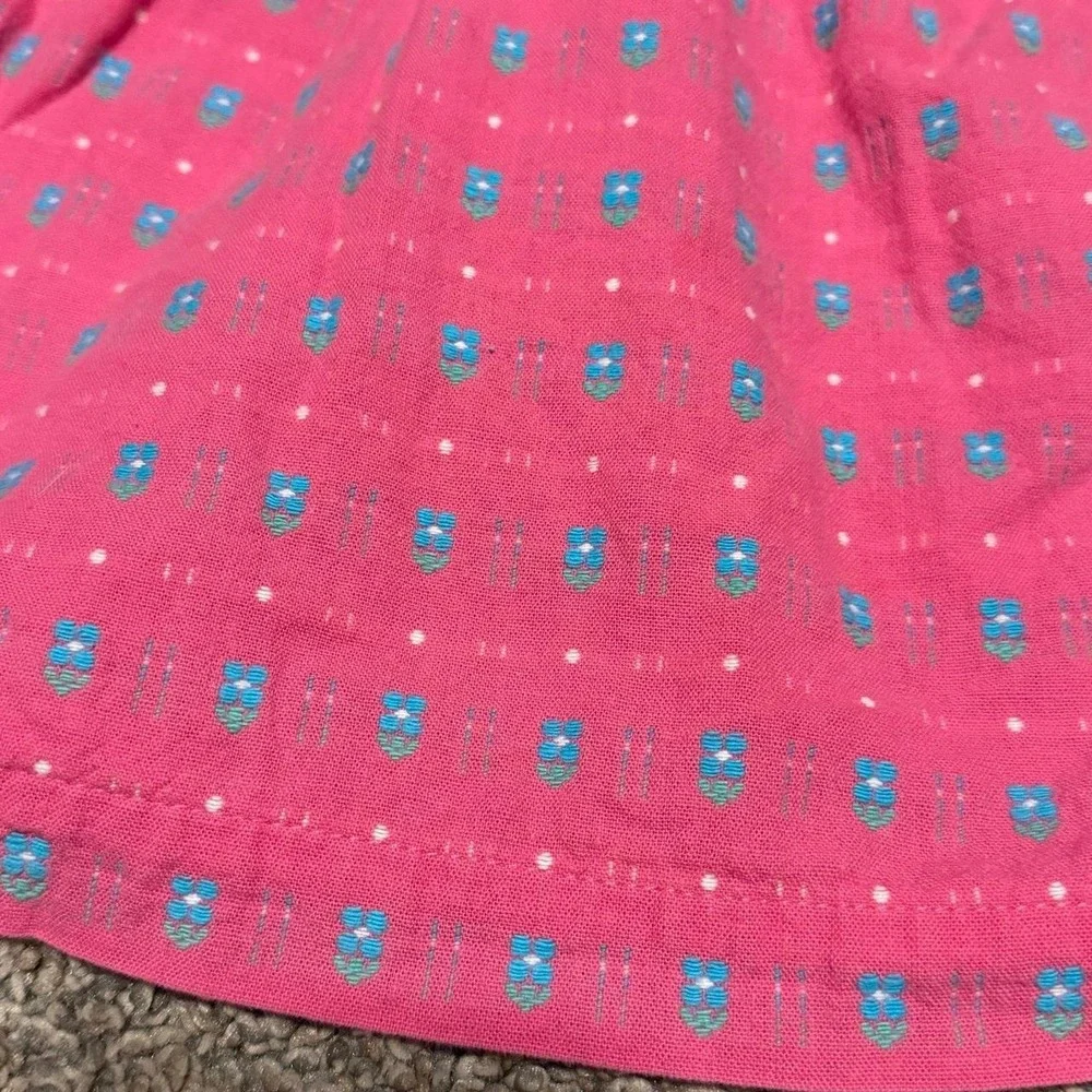 Vintage OshKosh B'Gosh Girls Size 6 Pink Floral Dress Peter Pan Collar USA